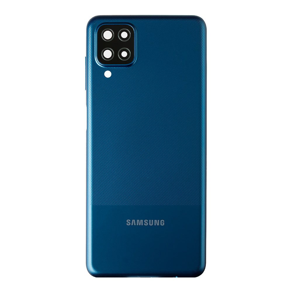 Задняя крышка для Samsung Galaxy A12/A12 Nacho SM-A125/A127 со стеклом камеры (синий)
