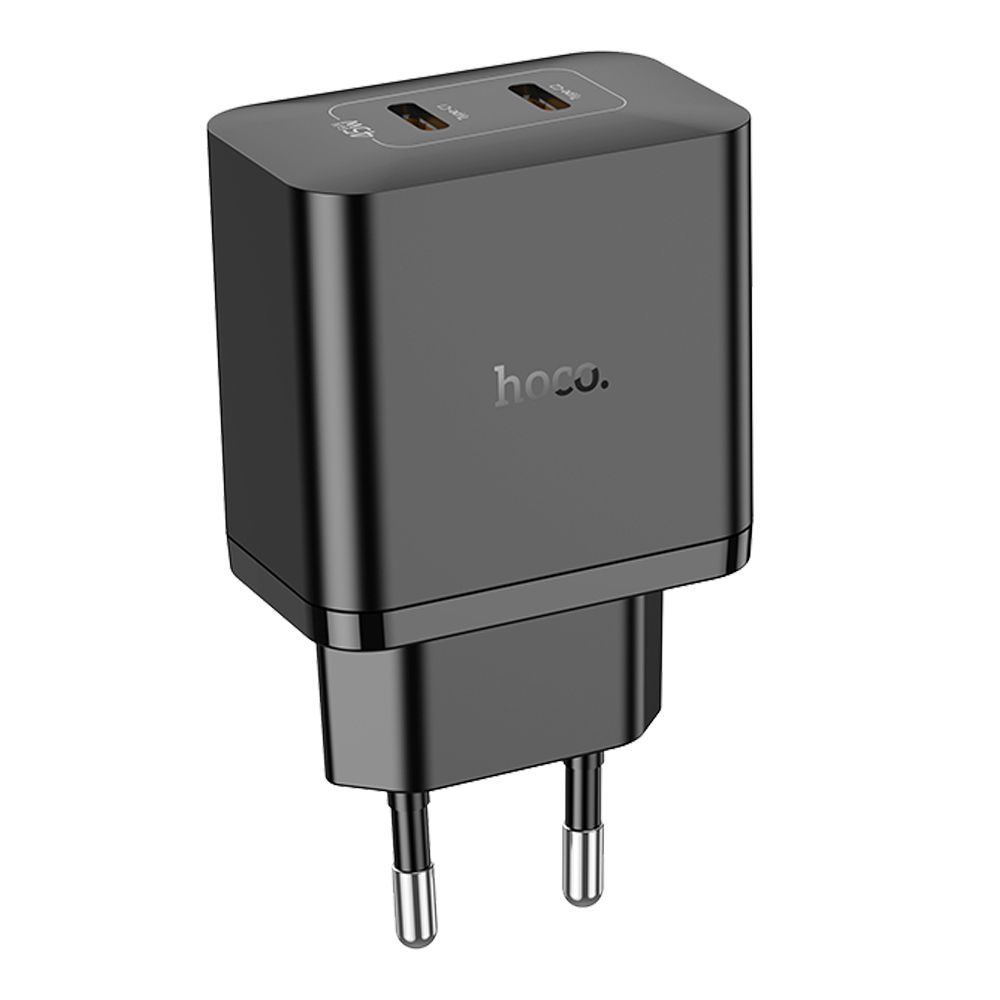 СЗУ HOCO N35 Streamer 2xUSB-C, 3А, PD45W, QC3.0, GaN (черный)