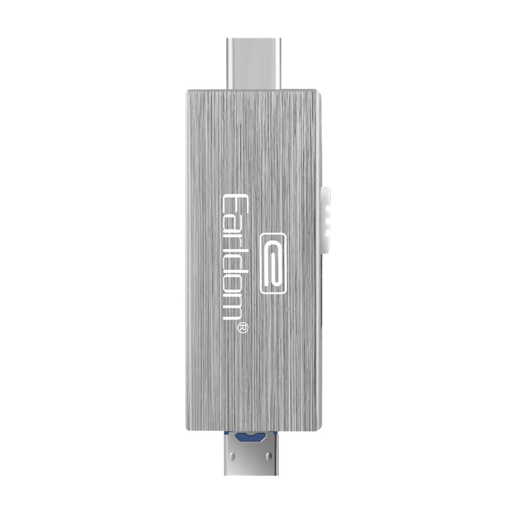 Картридер Earldom ET-OT24 Type-C/Micro USB на microSD + OTG (серебро)