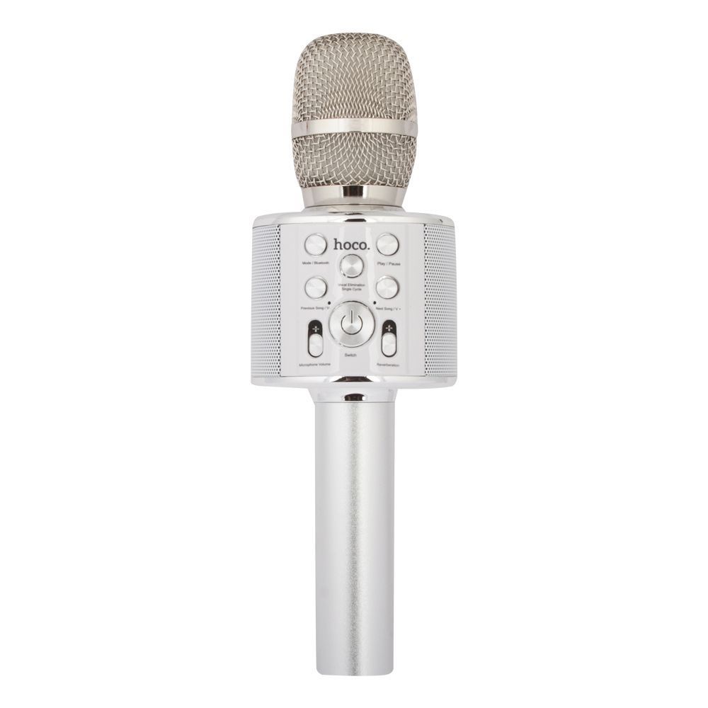 Караоке-микрофон HOCO BK3 Cool Sound BT4.2, 5W, microSD (серебряный)