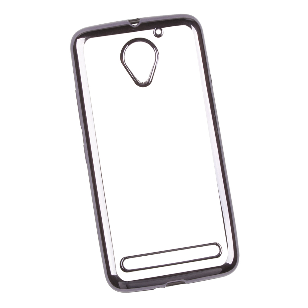 Силиконовый чехол "LP" для Lenovo Vibe C2 TPU (прозрачный с черной хром рамкой)