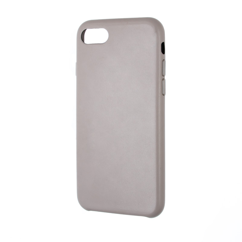 Защитная крышка для iPhone SE 2/8/7 Leather Сase кожаная (серая, коробка)