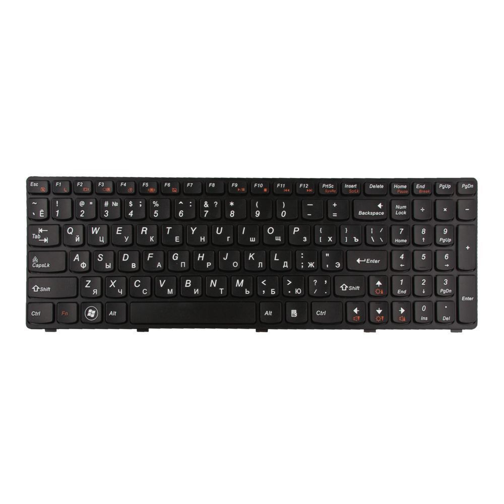 Клавиатура для Lenovo IdeaPad G570 B570 Z570 G575 G770 Z560 Z565 B590 (с рамкой, чёрная)