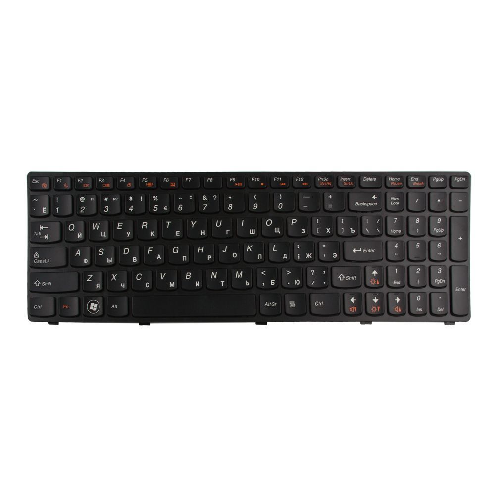 Клавиатура для Lenovo IdeaPad G580 G585 Z580 V580 G580A V580A Z580A (с рамкой, чёрная)