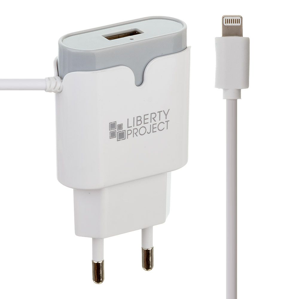 СЗУ "LP" Apple Lightning 8-pin 2.1А "Tower Of Power" (белое/коробка)
