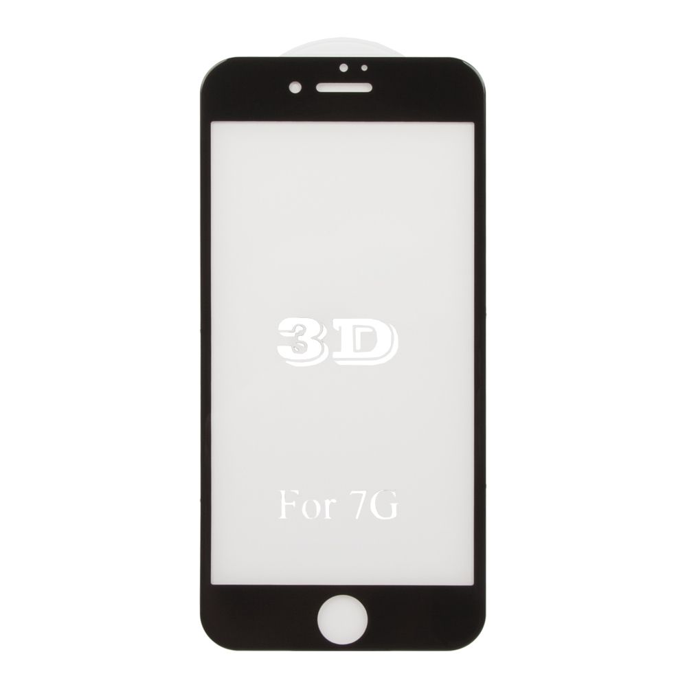 Защитное стекло 3D для iPhone SE 2/8/7 Tempered Glass черное 0,33 мм (ударопрочное)