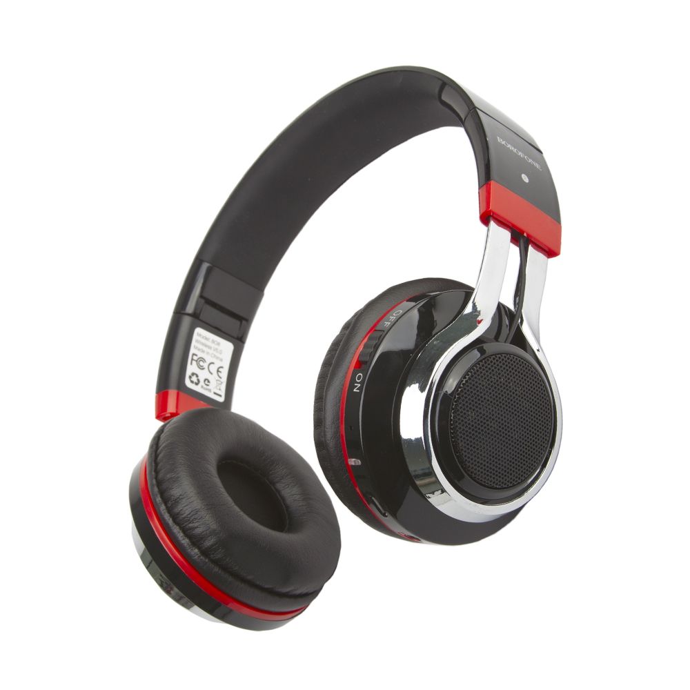 Bluetooth гарнитура BOROFONE BO8 Love Song BT 5.0, 3.5мм, microSD, накладная, громкость +/- (черный)