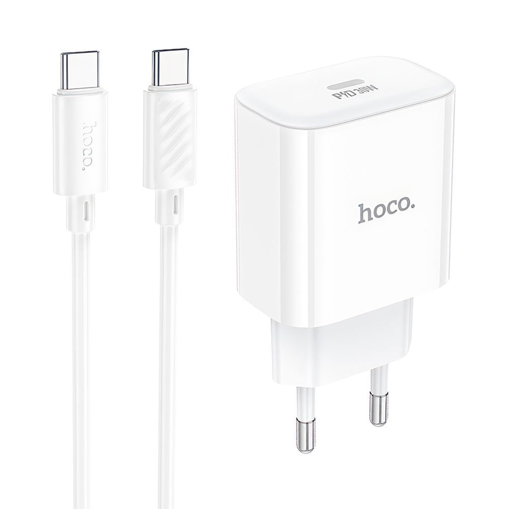 СЗУ HOCO C76A Pro Majestic 1xUSB-C, PD30W + USB-C кабель Type-C (белый)
