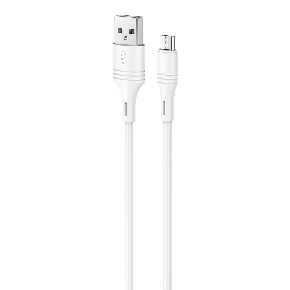 USB кабель BOROFONE BX43 CoolJoy MicroUSB, 2.4А, 1м, PVC (белый)