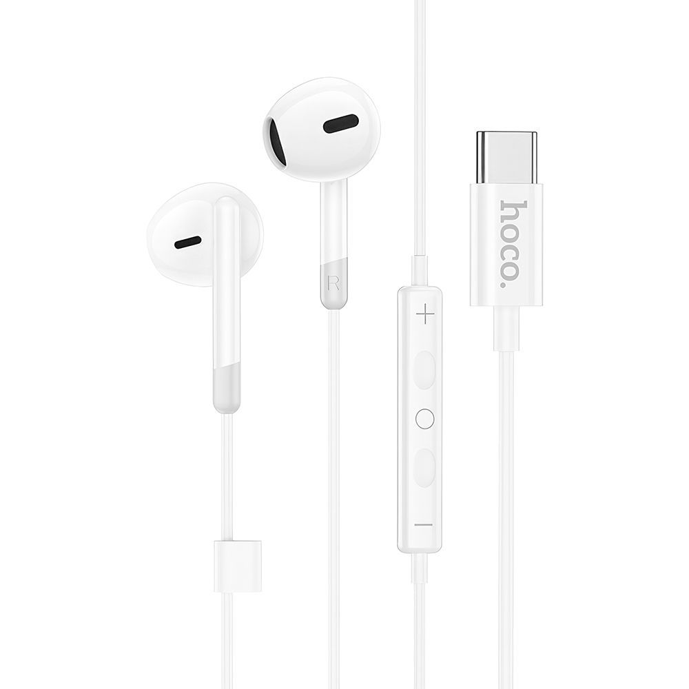 Гарнитура HOCO M109 Pure Type-C, вкладыши, громкость +/-, 1.2м (белый)