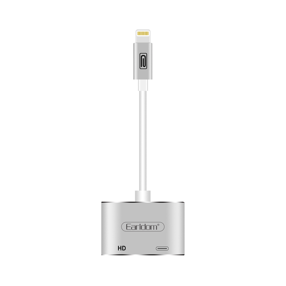 HDMI адаптер Earldom ET-W15 Lightning 8-pin на HDMI/Lightning 8-pin, 0.08м, TPE (белый)