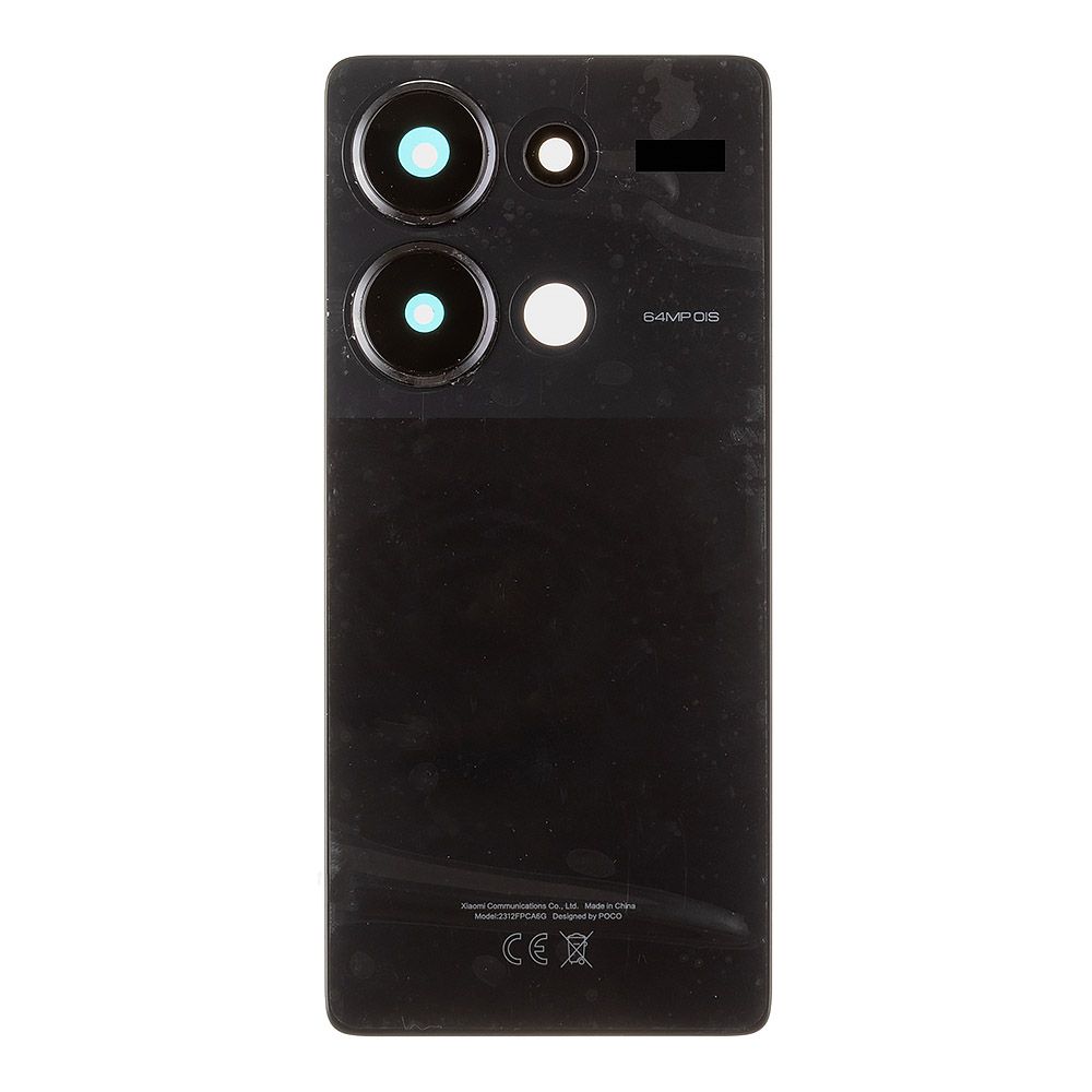Задняя крышка для Xiaomi Poco M6 Pro 4G (2312FPCA6G) со стеклом камеры (черный)