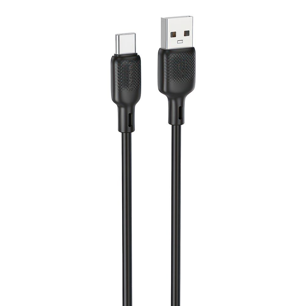 USB кабель BOROFONE BX113 Lenny Type-C, 3А, 2м, силикон (черный)