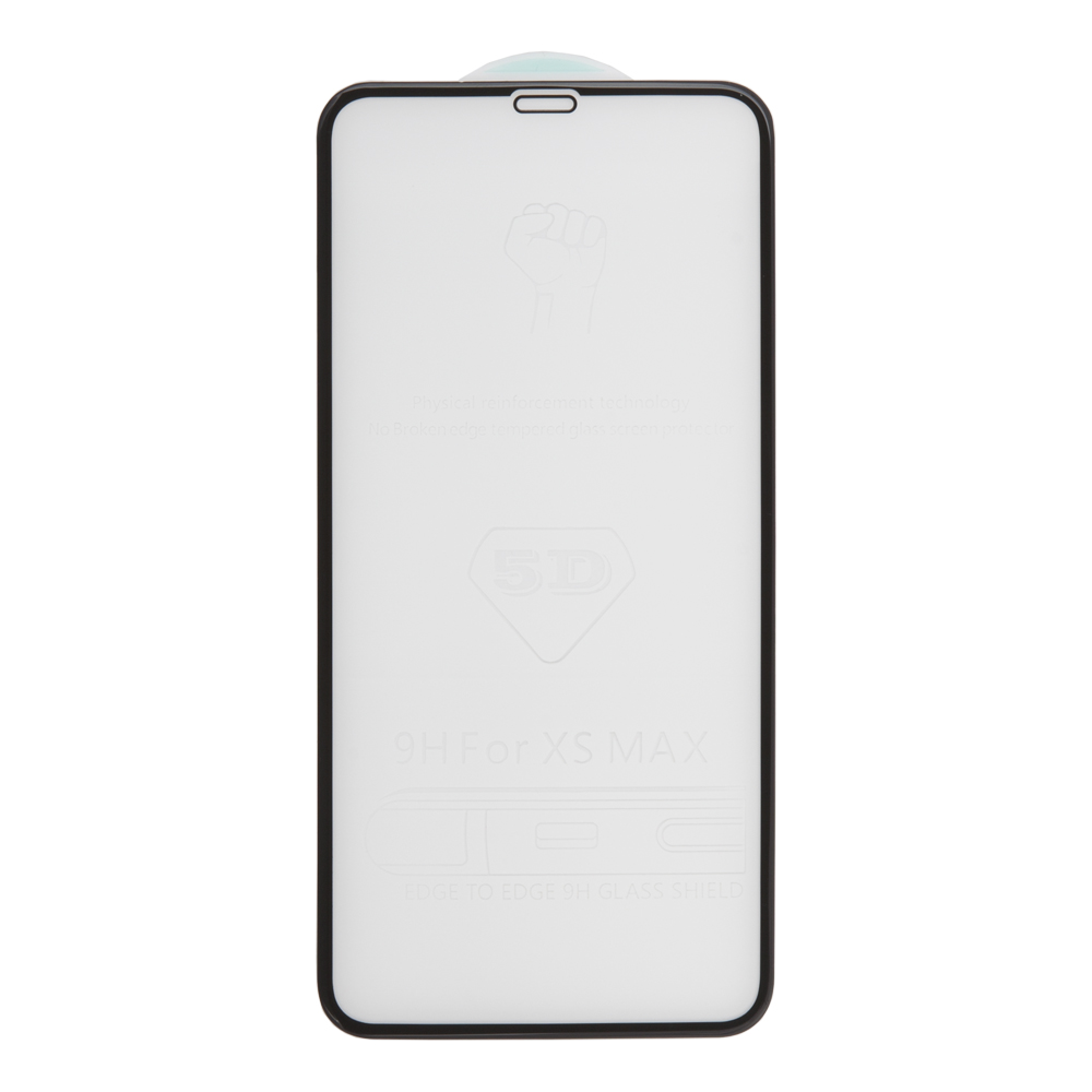 Защитное стекло 5D для iPhone 11 Pro Max/Xs Max Tempered Glass черное 0,33 мм (ударопрочное) (OEM)
