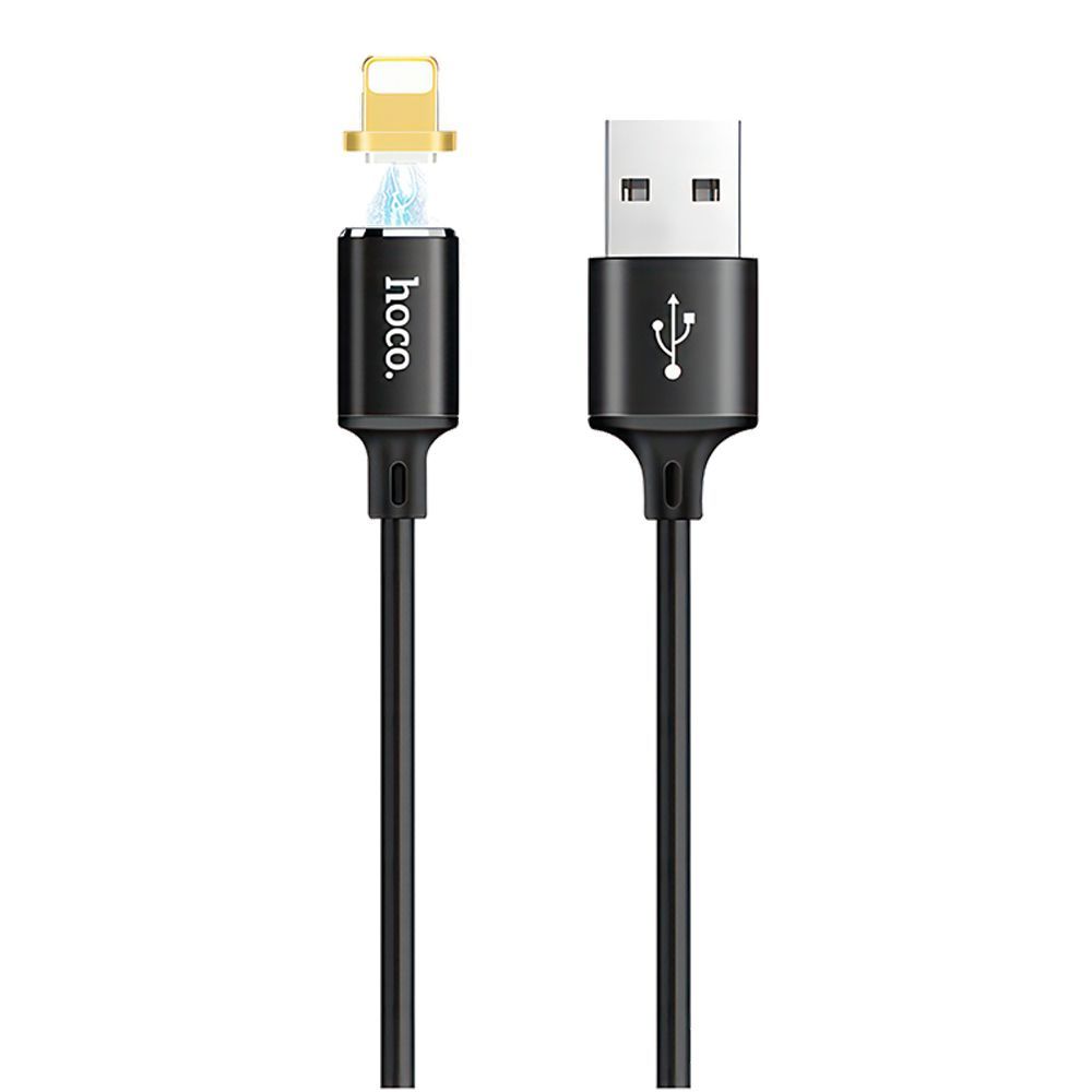USB кабель HOCO U28 Magnetic Lightning 8-pin, магнитный, 1м, TPE (черный)