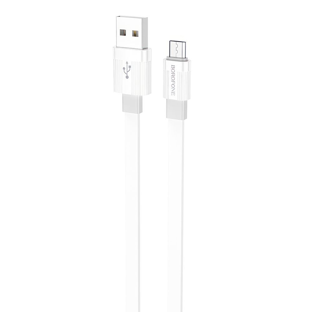 USB кабель BOROFONE BX89 Union MicroUSB, 2.4А, 1м, PVC (белый/серый)