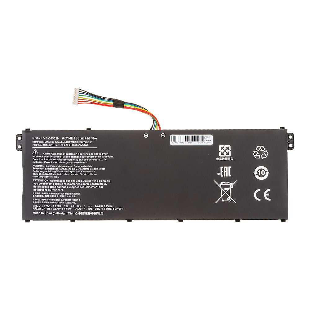 Аккумулятор (АКБ) для ноутбука Acer Chromebook 13 CB5-311 (AC14B18J) 11.4V 2600mAh OEM черная