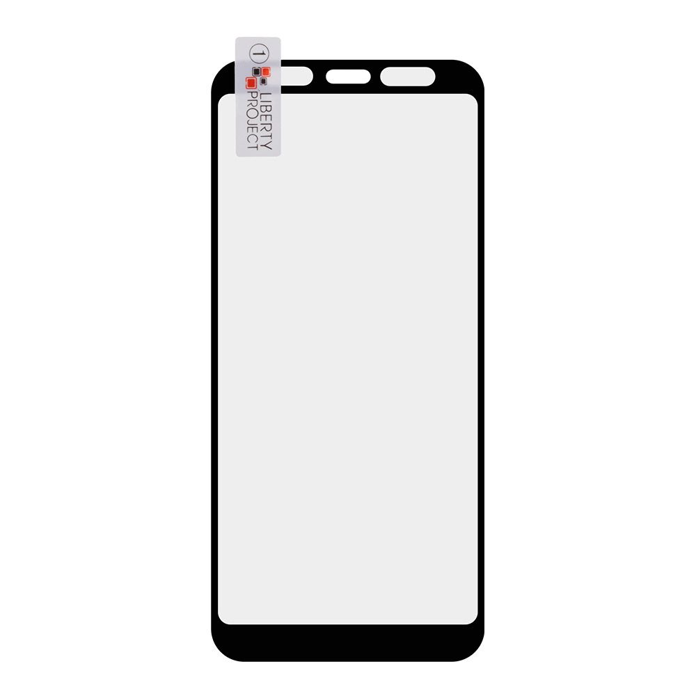 Защитное стекло "LP" для Samsung Galaxy J4+ Thin Frame Full Glue с рамкой 0,33 мм 2.5D 9H (черное)
