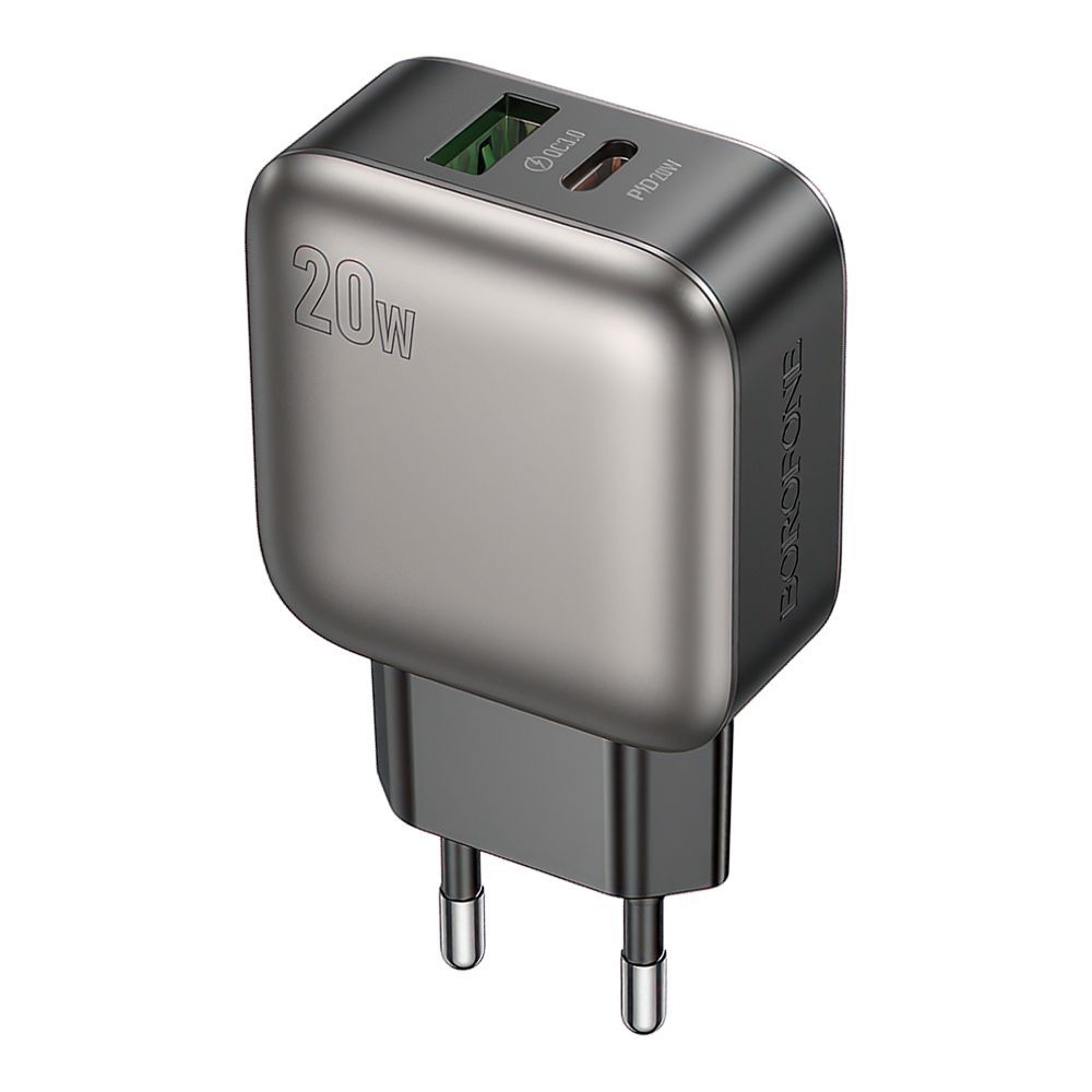 СЗУ BOROFONE BAS54A Absolute 1xUSB, 1xUSB-C, 3А, QC3.0, PD20W (черный)