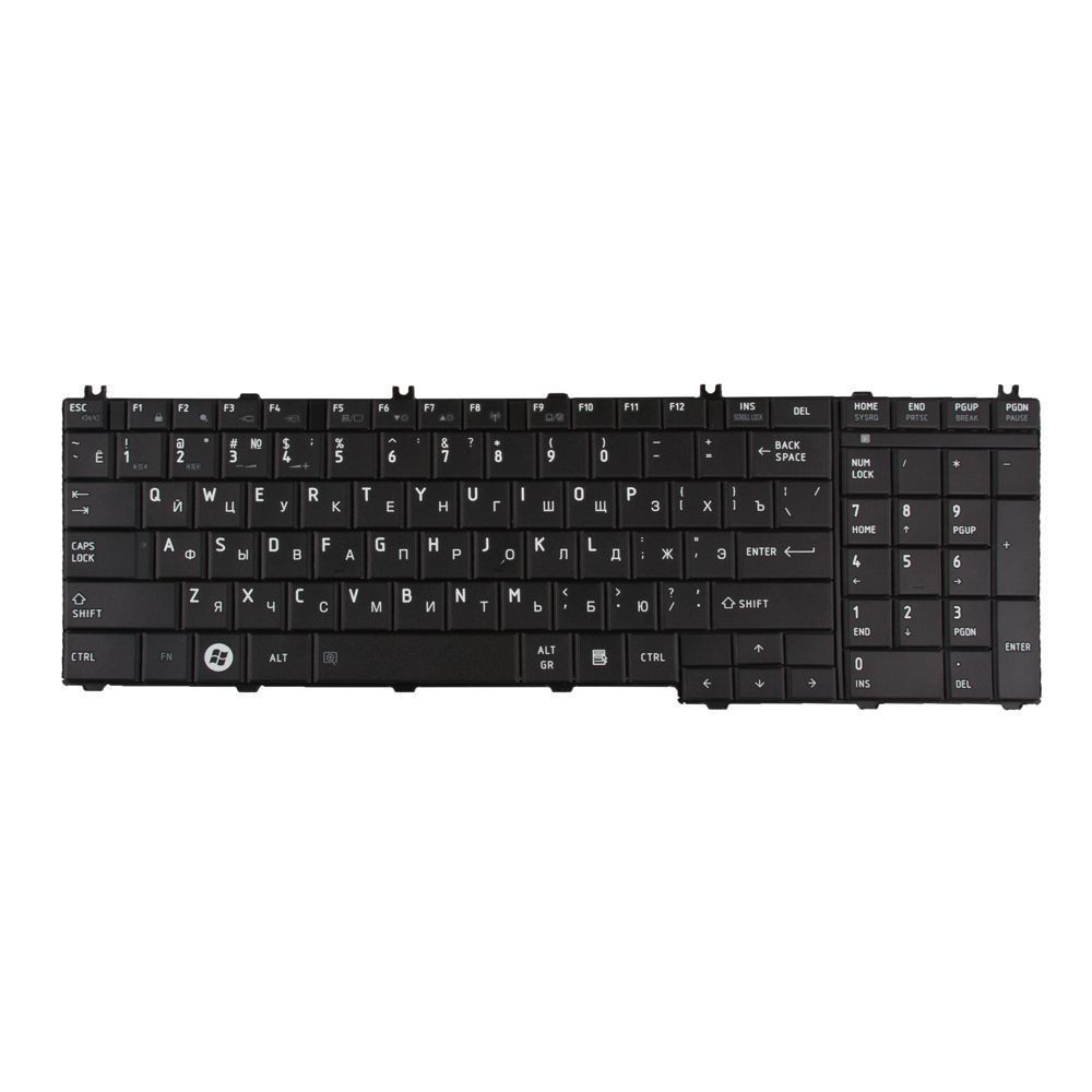 Клавиатура для Toshiba Satellite C650 C655 C660 L650 L655 L670 L750 L755 (без рамки, чёрная)