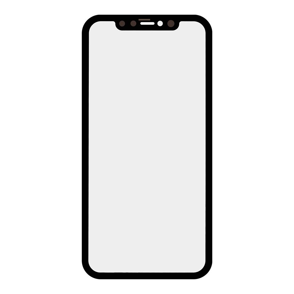 Стекло в сборе с рамкой для iPhone 11 олеофобное покрытие (черный)