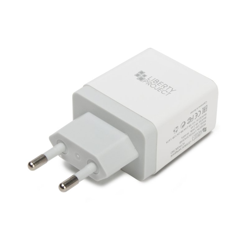 СЗУ "LP" с двумя USB выходами QC 3.0 5В-2.4А/9В-2А/12В-1,67А "Brick Series" (белое/коробка)