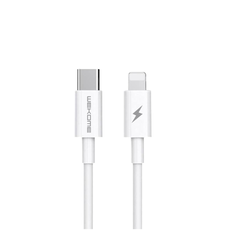 USB-C кабель WK WDC-108 Lightning 8-pin, 3А, PD20W, 1м, TPE (белый)