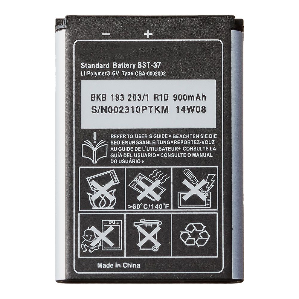Аккумулятор (АКБ) SonyEricsson BST-37 Li900 EURO (J100/110/220/230/K200/610/750/770/W550/700/710/800) (OEM)