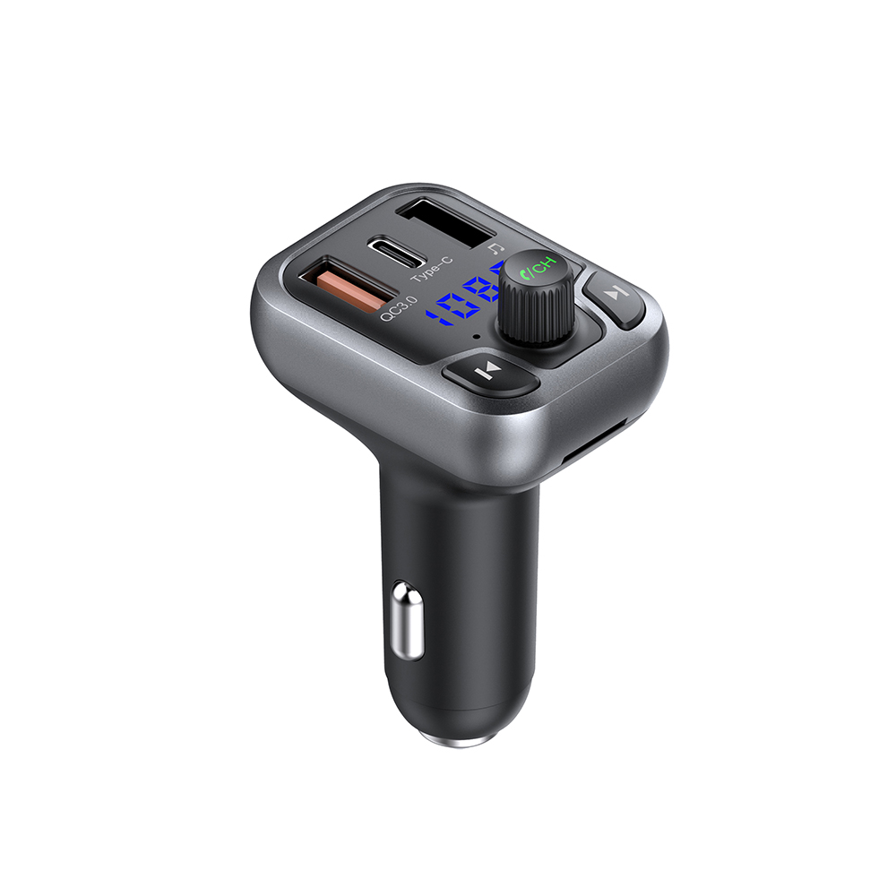 АЗУ Earldom ET-M63 2xUSB, 1xUSB-C, 3.1А, PD20W, QC3.0, LED дисплей, FM, Bluetooth, микрофон (черный)