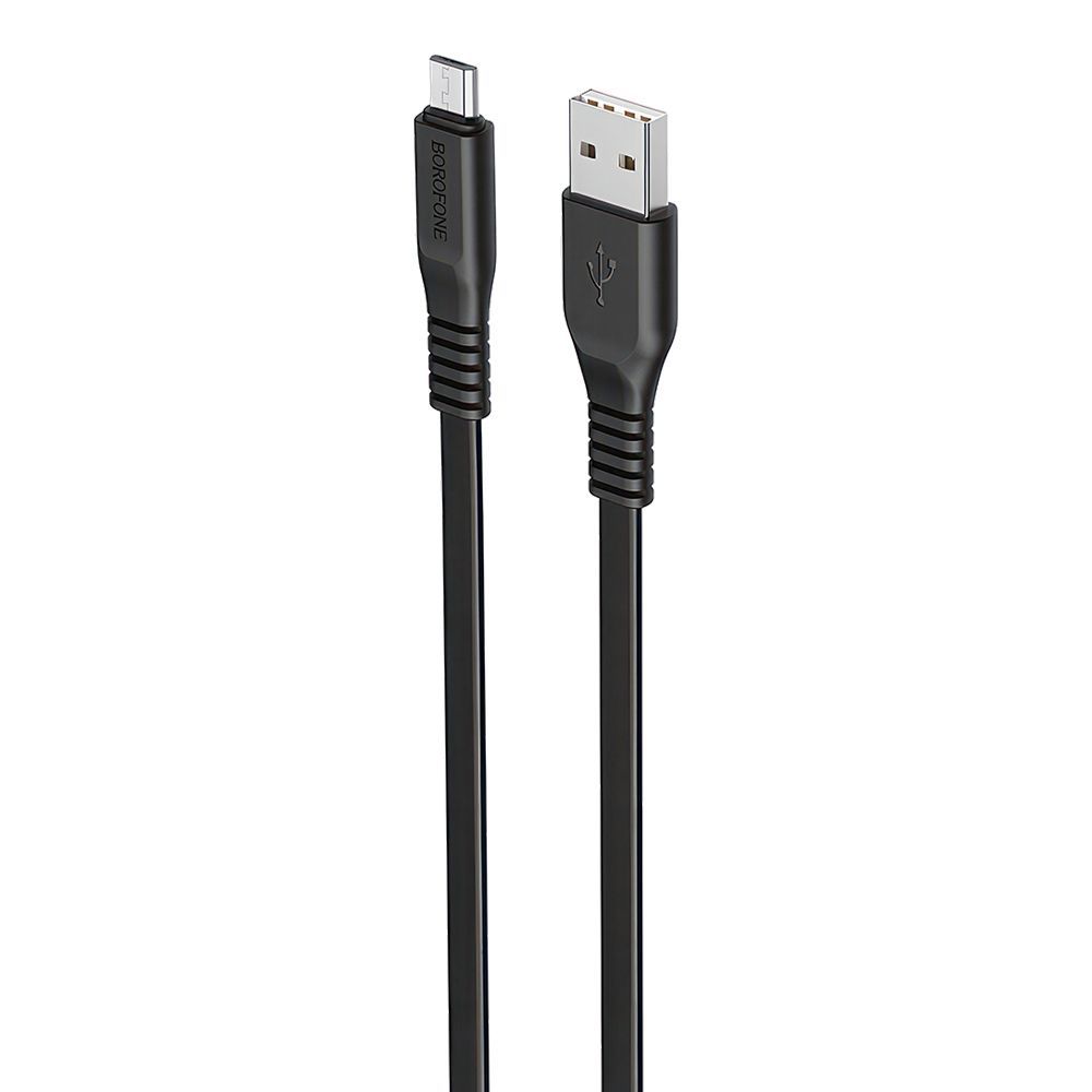 USB кабель BOROFONE BX23 Wide Power MicroUSB, 2.4А, 1м, PVC (черный)