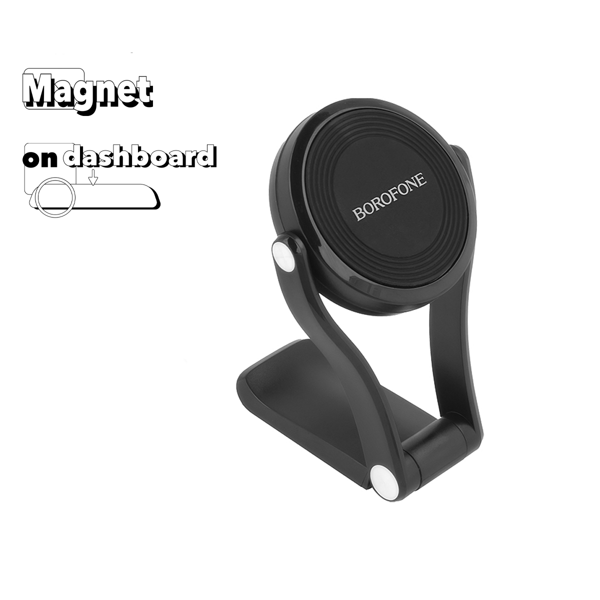 Держатель в автомобиль BOROFONE BH26 Keeper магнитный, на панель (черный)