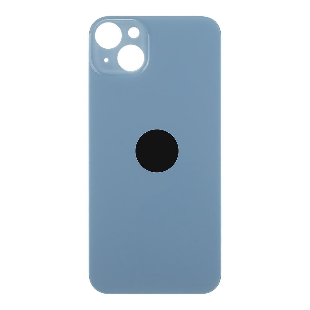 Задняя крышка для iPhone 14 Plus (синий) с логотипом, монолит