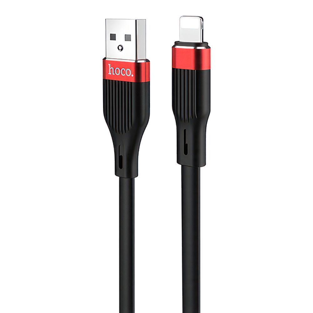 USB кабель HOCO U72 Forest Lightning 8-pin, 2.4А, 1.2м, силикон (черный)