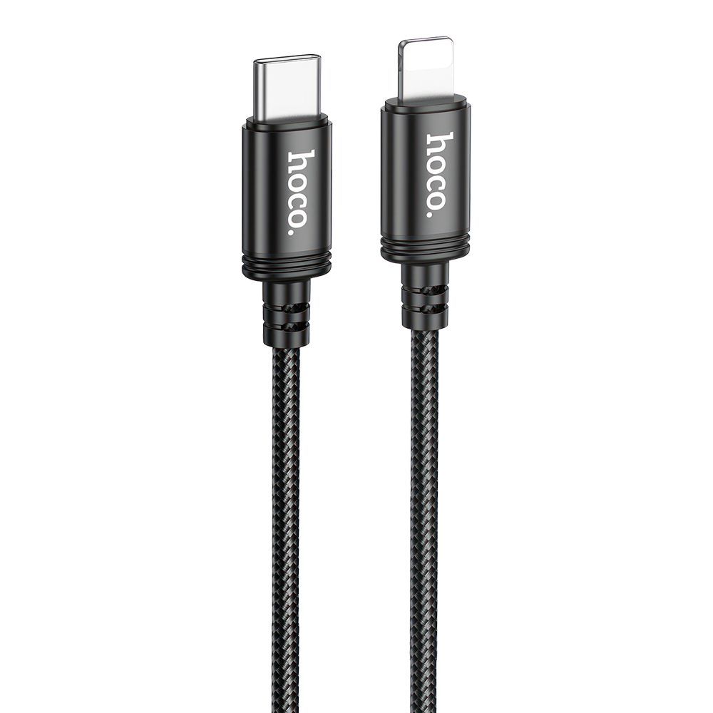 USB-C кабель HOCO X89 Wind Lightning 8-pin, 3А, PD27W, 2м, нейлон (черный)