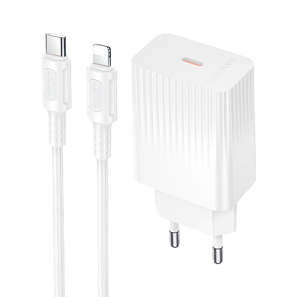 СЗУ BOROFONE BAS75A Source 1xUSB-C, 3А, PD30W + USB-C кабель 8-pin, 1м (белый)