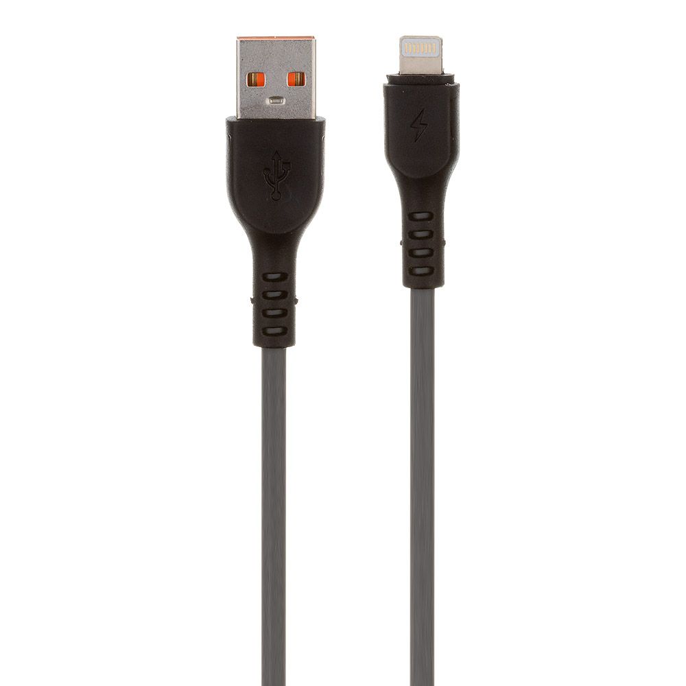 USB кабель "LP" для Apple Lightning 8-pin "Extra" TPE (серый/коробка)
