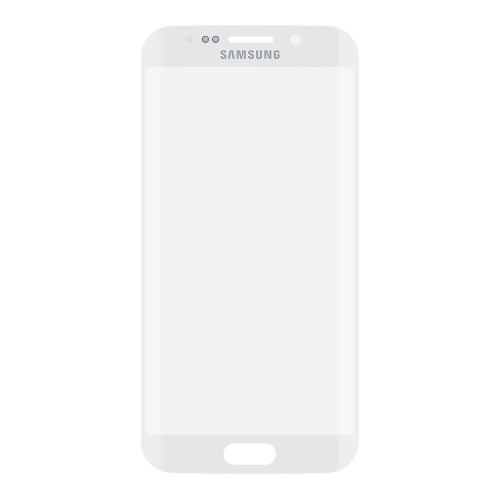 Стекло + OCA плёнка для переклейки Samsung G925 Galaxy S6 Edge (белый)