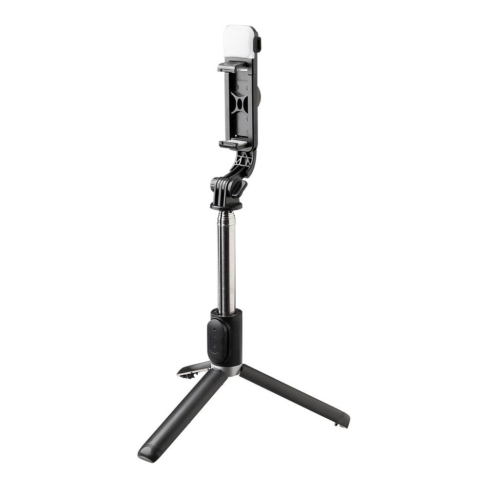 Монопод трипод для смартфона Q02s Fill Light Selfie Stick 104 см. с bluetooth кнопкой (черный)