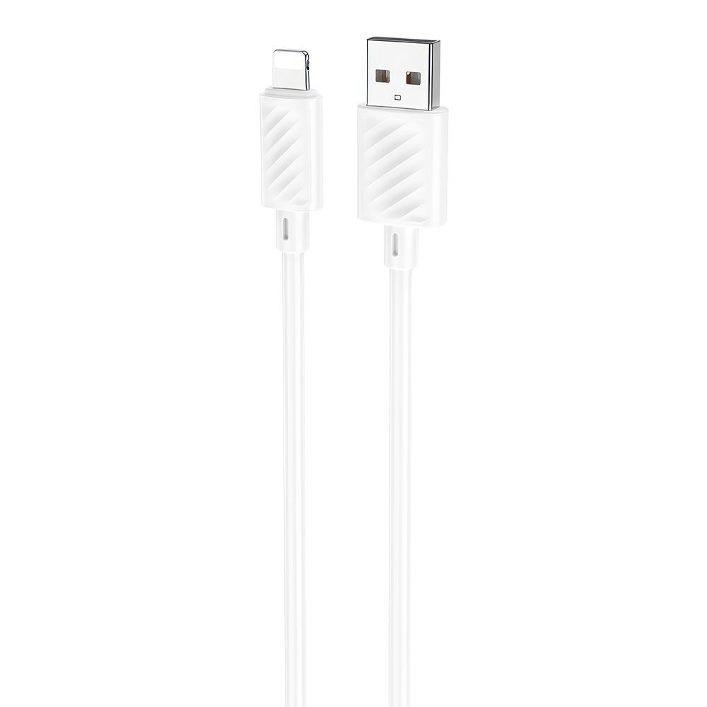 USB кабель HOCO X88 Gratified Lightning 8-pin, 2.4А, 1м, PVC (белый)