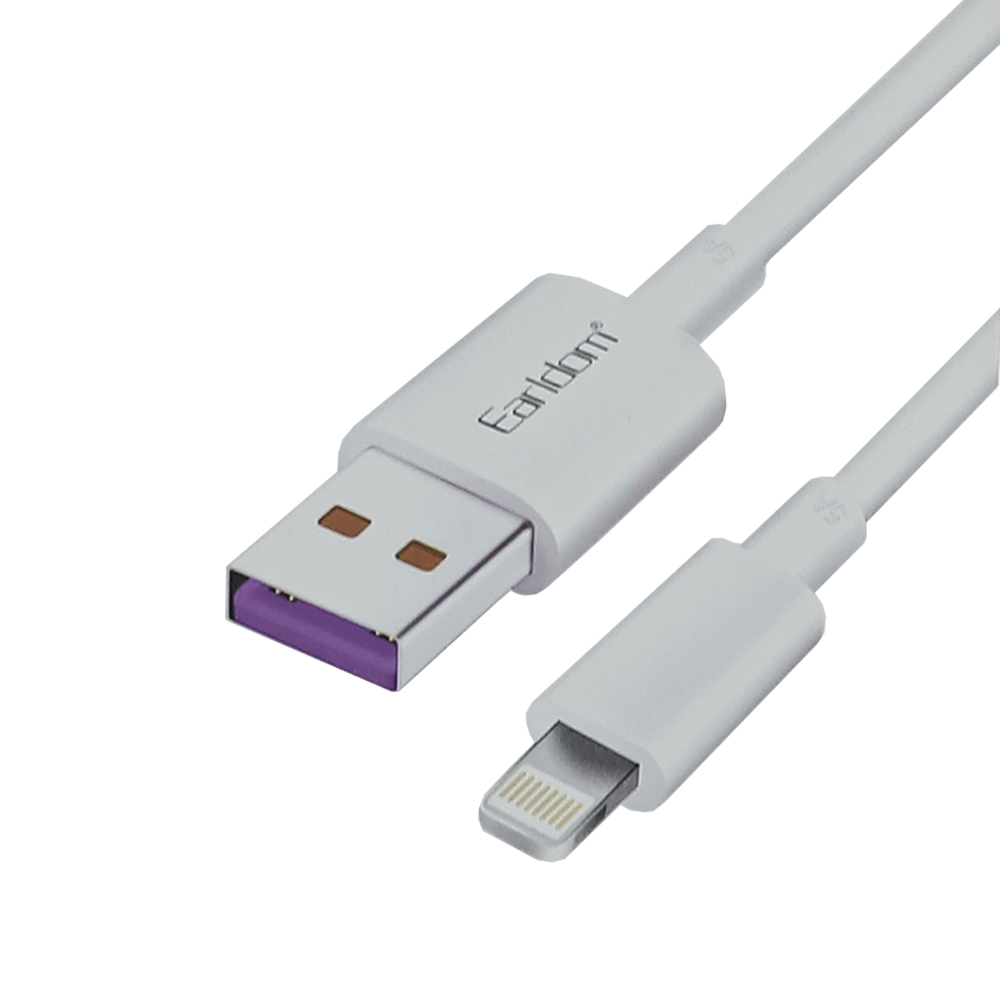 USB кабель Earldom EC-080I Lightning 8-pin, 5А, 1м, TPE (белый)