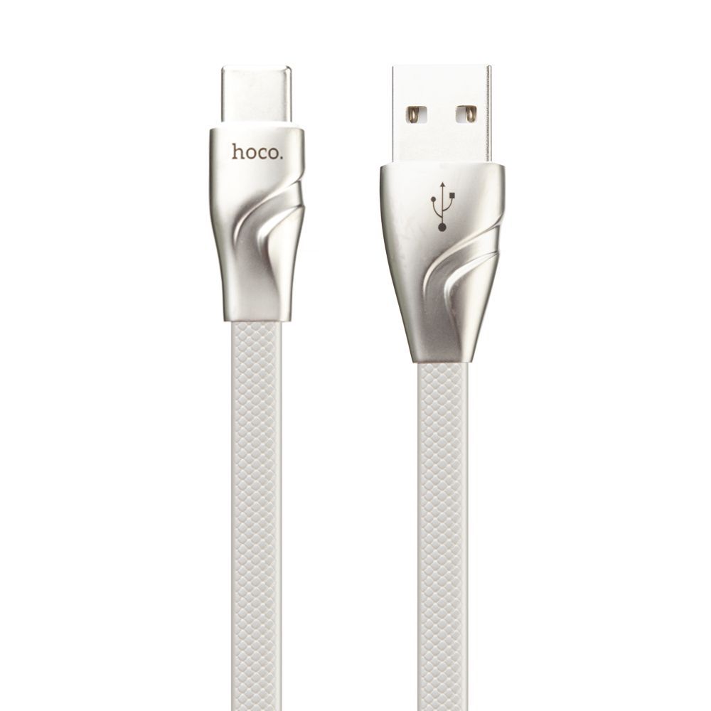 USB кабель HOCO U57 Twisting Type-C, 2.4А, 1.2м, TPE (белый)