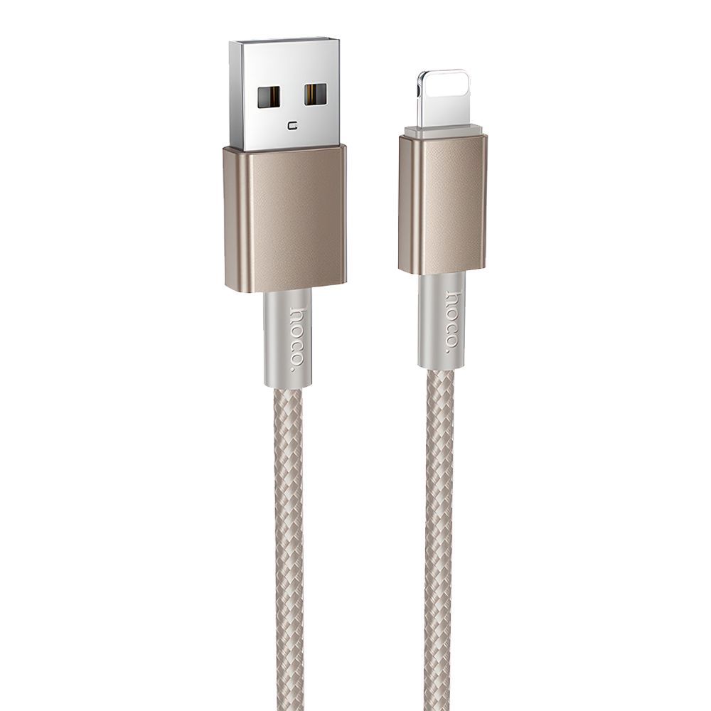 USB кабель HOCO X119 Energy Lightning 8-pin, 2.4А, 1м, нейлон (золотой)