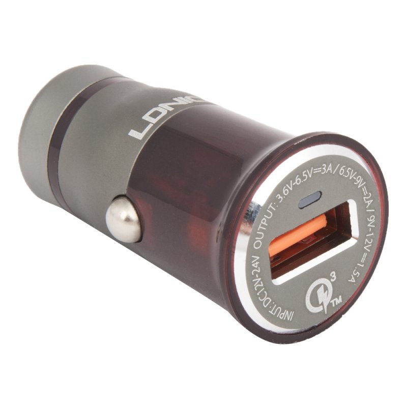 АЗУ "LDNIO" с USB 3,0А Quick Charge 3.0 18W + кабель USB Type-C C304Q (серое/коробка)