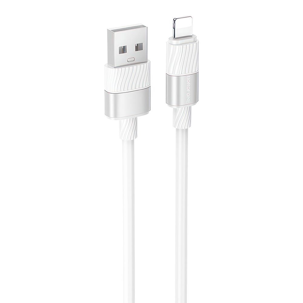 USB кабель BOROFONE BX106 Charge Lightning 8-pin, 2,4А, 1м, PVC (белый)