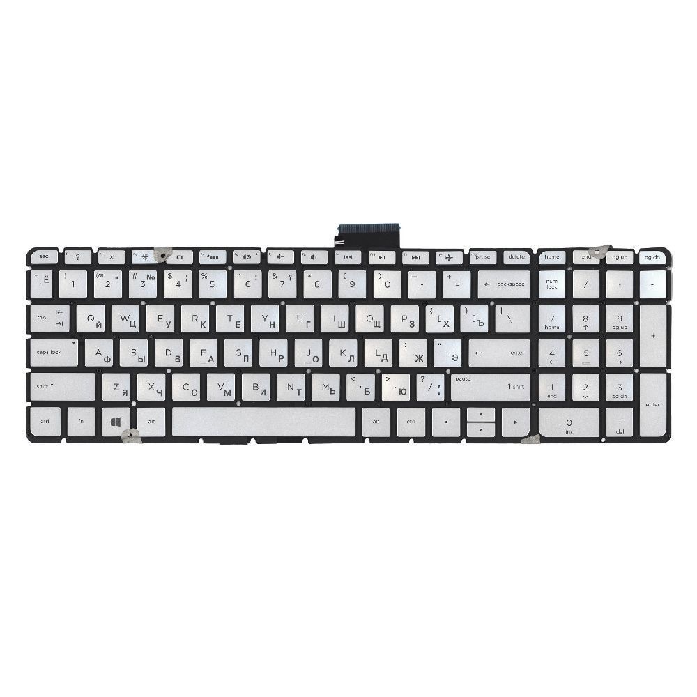 Клавиатура для HP Pavilion 15-ab 15-ab000 15-cb 15z-ab100 серебристая с подсветкой