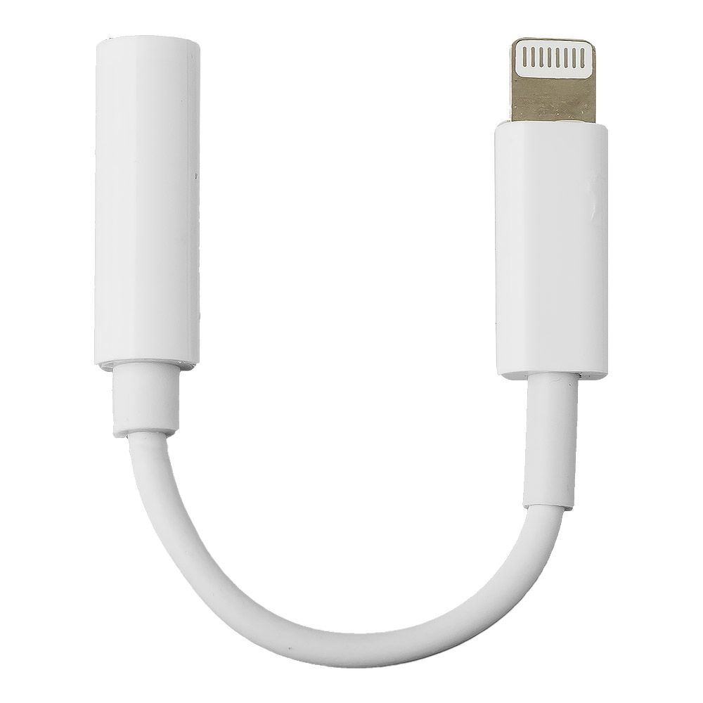 Аудио адаптер Lightning 8-pin на 3.5мм, 0.1м (белый/европакет)