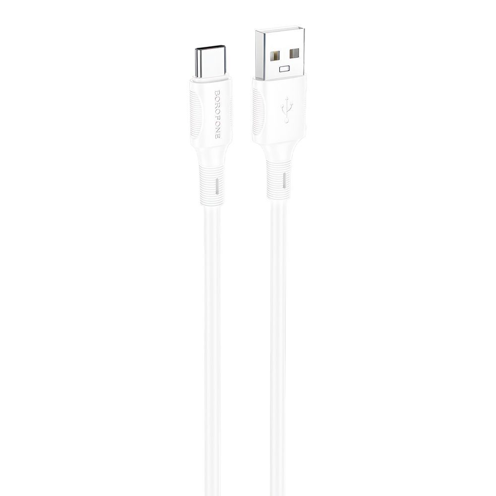 USB кабель BOROFONE BX80 Succeed Type-C, 3А, 1м, PVC (белый)