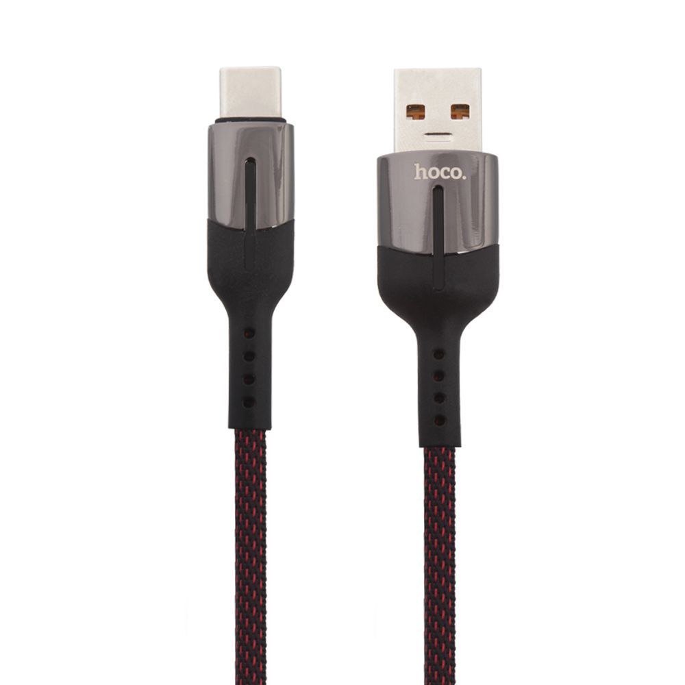 USB кабель HOCO U68 Gusto Flash Type-C, 5А, 50W, 1.2м, нейлон (черный)