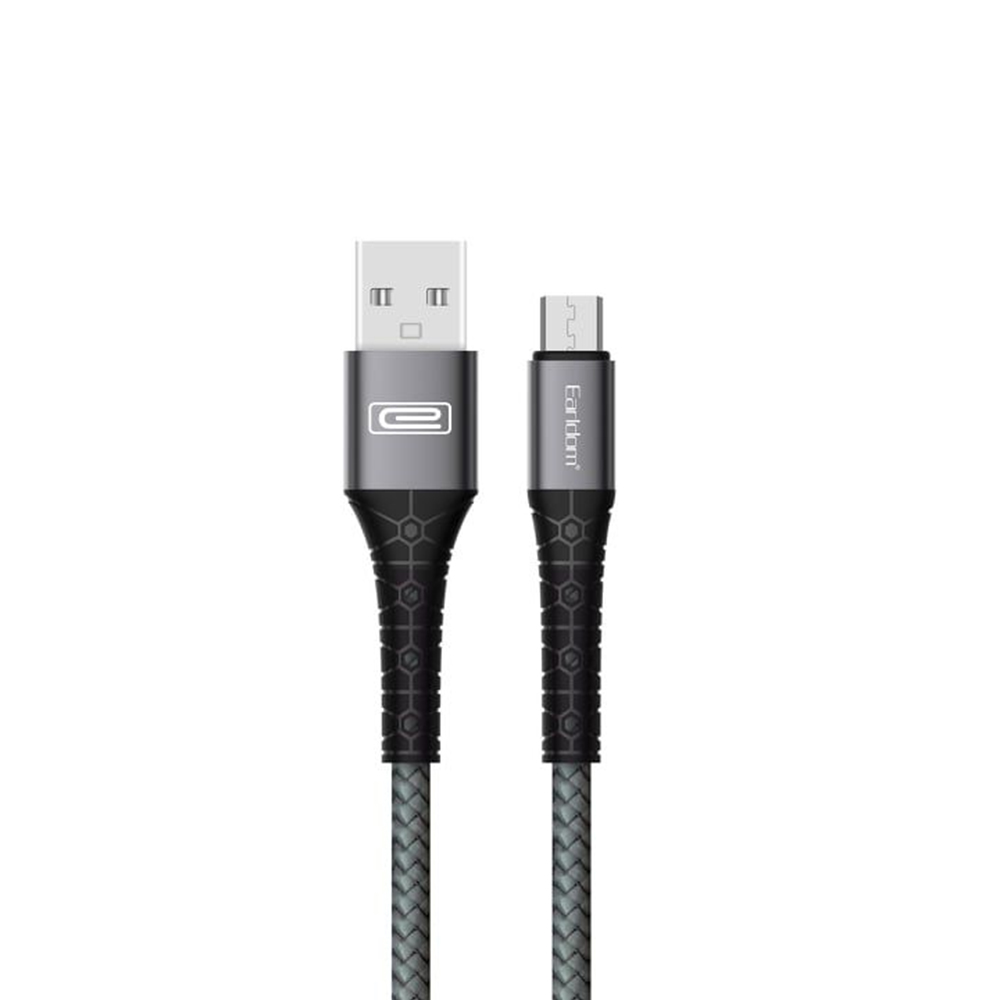 USB кабель Earldom EC-091M MicroUSB, 1м, нейлон (черный)
