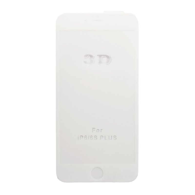 Защитное стекло 3D для iPhone 6/6s Plus Tempered Glass белое 0,33 мм (ударопрочное)